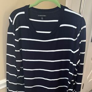 41 Hawthorn Navy and White Striped Crewneck Sweater